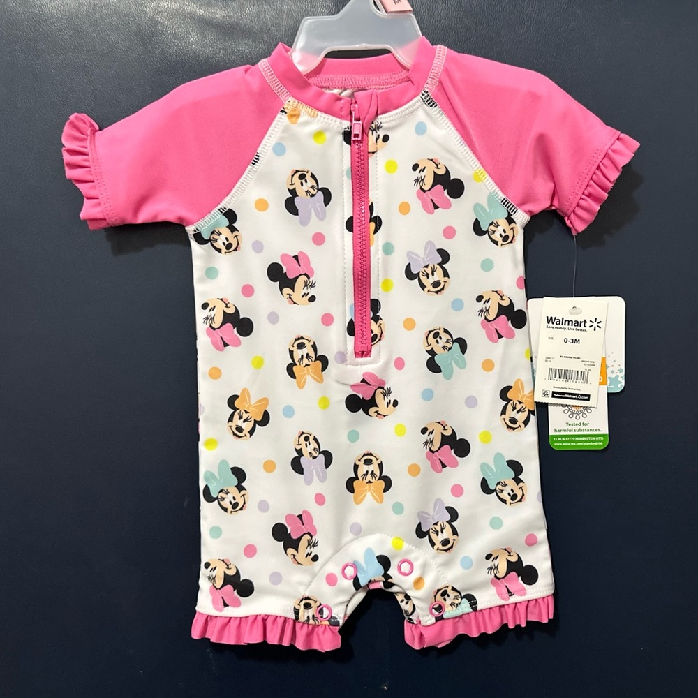 Minnie Mouse rash guard 0-3m